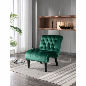 Sapphtopaz Modern Accent Chair, Button Tufted Living Room Chairs with Wooden Legs, Lounge Chair Single Sofa Chair for Living Room, Office - 1 of 4