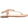 bebe Women's T-Strap Sandals - Flat Thong Sandals with Rhinestone Detail and Logo Charm - 2 of 4