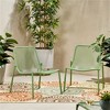 SKRAN Set of 2 Outdoor Mesh chair, Patio Iron Armless Chair with Angled Legs and Narrow Backrest for Patio, Porch, Poolside and Balcony - 2 of 4