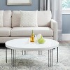 Keelin Mid Century Scandinavian Lacquer Coffee Table - White/Black - Safavieh - 2 of 4