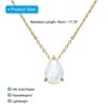 Unique Bargains Women's Birthstone Cubic Zirconia 18K Gold Plated Teardrop Necklace 17.7" - 2 of 4