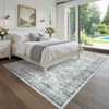 Washable Vintage  Medallion Rug Non Slip Low Pile Rug Soft RetroThrow Floor Cover Foldable Indoor Carpet for Living Room Bedroom Playroom Nursery - 4 of 4