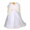 Roman 14.0 Inch White/ Silver Angel Tree Topper Christmas Tree Topper , Free Standing Feather Wings (1PC) - 2 of 4