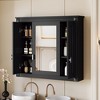 MOEPISY Bathroom Wall Cabinet with Mirror, Wall Mounted Medicine Cabinet with 4 Shelves, Mirrored Door Over Toilet Black - 4 of 4