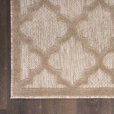 Natural Beige Synthetic Trellis Flat Woven 5' x 7' Rug