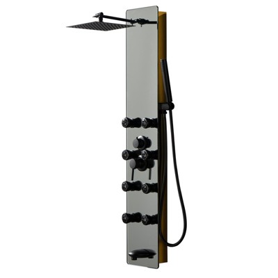 BWE 8-Jet Multifunction Shower Panel System Mirror treatment Shower Head and Handheld Shower head