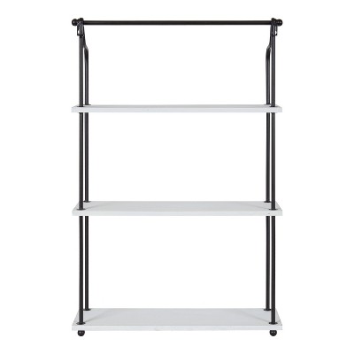 Walters White Wood and Metal 3-Tier Wall Shelf
