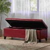 CAVINAS Rectangular PU Leather Storage Ottoman Bench,Upholstered Ottoman with Stitched Details for Living Room,Bedroom - 3 of 4