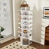 Ridstar 72.44 in. H Square 7-Tier Rotating Shoe Rack with High Bottom Design Fits 28 Pairs of Shoes-White - 2 of 4