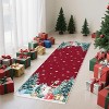 Red Christmas Hallway Runner Rug, Washable Low Pile Non-Slip Mat with Tree & Snowflake Design for Kitchen, Entryway and Bedroom - 2 of 4
