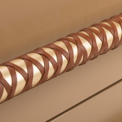 Raquel Light Brown and Gold 3-Drawer Chest
