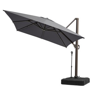 Pellebant 10'x 13' Patio Cantilever Umbrella Heavy Duty Base Set High-Strength Aluminum Pole with 360Rotation 5 Heights Adjustable - 1 of 4