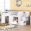 Okak Solid Wood Twin Loft Bed with Stairs & Storage,Low Profile Bunk Beds Twin with Drawers & Shelves,Multi-Functional Loft Beds for Kids,Teens - 4 of 4