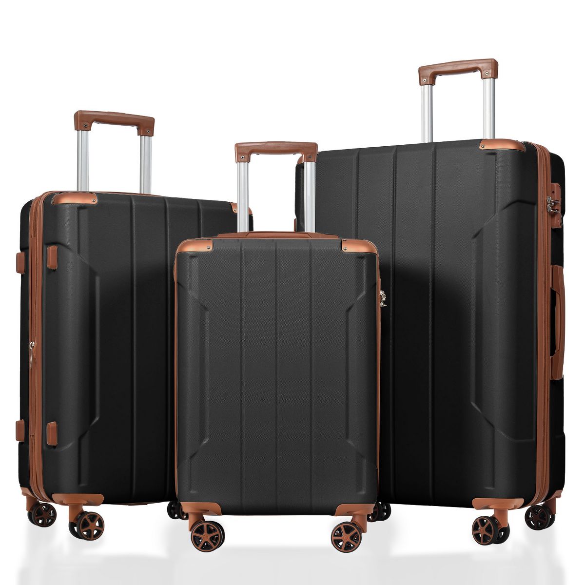 Polibi Luggage Set 3 Pieces with 20 Inch Carry-On Suitcase, 24 Inch and 28 Inch Expandable Suitcase - thumbnail 3
