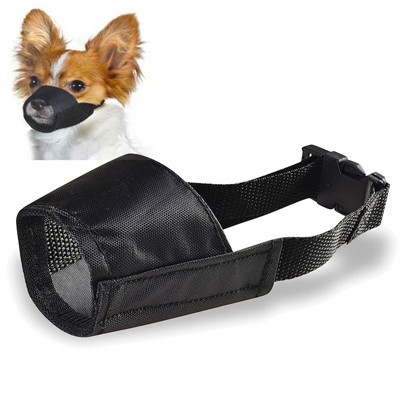 Insten Nylon Fabric Dog Muzzle for No Biting, Black 4.7” Dog Mouth Cover for Small Dogs