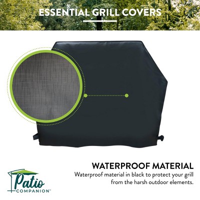 Heavy-Duty Black Polyester BBQ Grill Cover, All-Weather Design