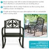 Sunnydaze Traditional Fleur-de-Lis Design Cast Iron and Steel Outdoor Rocking Chair - 2 of 4