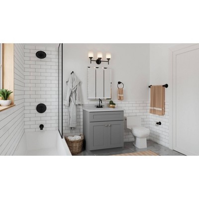 Matte Black 4-Piece Bathroom Accessory Kit with Zinc and Aluminum