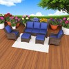 3-Seat Outdoor Couch Set with 2 Single Chairs and 2 Ottomans, Weather-Resistant Cushions, Steel Frame - 4 of 4