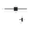 LNC Milorgany 1-Light  27.6"W Mid-Century Modern Rectangle Integrated LED  Wall Lights, Black - 3 of 4
