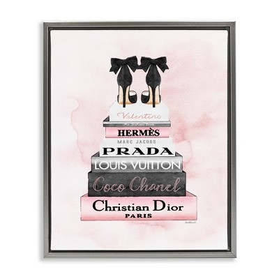 Stupell Industries Black Heels on Bookstack, 25" x 31"