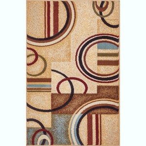 Well Woven Deco Rings Geometric Modern Casual Area Rug - 1 of 4