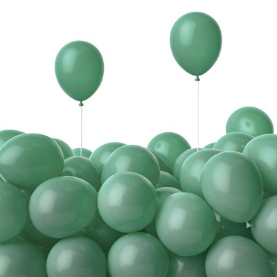 PartyWoo Balloons Dusty Green Matte Sage Olive Eucalyptus Small Mini 5 Inch 50 pcs