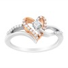 10K Rose Gold Plated Silver 1/5 Cttw Diamond Open Heart Promise Ring - 2 of 4