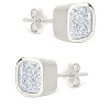 SHINE by Sterling Forever Sterling Silver Cushion Cut Bezel Set Stud Earrings - 4 of 4