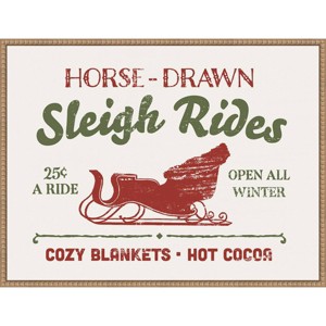 Amanti Art 30"x23" Christmas Farm Sign III by Victoria Barnes Framed Canvas Wall Art Print - 1 of 4