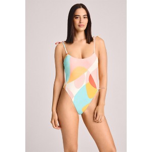 Vitamin A Women's Printed Tie Shoulder Classic Coverage One Piece Swimsuit - Multi - 1 of 4
