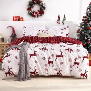 3 Piece Christmas Bedding Duvet Cover Set - 1 of 4