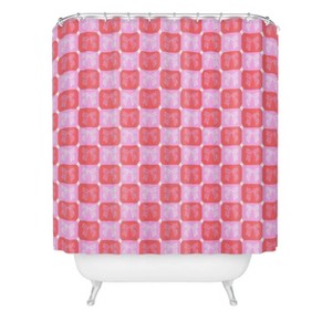 Deny Designs Krissy Mast Checkerboard Bows in Pink Shower Curtain - 1 of 3