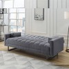 84" Limosa Sofa Gray - Acme Furniture: Linen Upholstery, Wood Frame, Includes 1 Pillow - 3 of 4