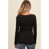 PinkBlush Charcoal Ribbed Knit Long Sleeve Lettuce Hem Maternity Top - 3 of 4