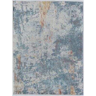 Rugs America Atlas At55a Abstract Storm Transitional Vintage Blue Area ...
