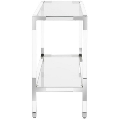 Silver Glass and Acrylic Rectangular Console Table