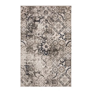 Vintage Traditional Distressed Floral Medallion Indoor Runner or Area Rug by Blue Nile Mills - 1 of 4