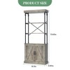 74 Inch Industrial Bookshelf, Freestanding Bookcase with Doors and 3 Open Shelves - 2 of 4