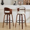 Beautyolove Faux Leather Upholstered Swivel Bentwood Bar Counter Stools - 3 of 4