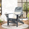 Oversized Adirondack Chair, Outdoor Fire Pit and Porch Seating, Classic Log Lounge w/ Built-in Cupholder - 2 of 4