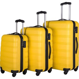 3 Piece Luggage Set With Spinner Wheel 3-digit Combination TSA Lock ABS Lightweight Suitcase For Business Travel 3 Sizes 20" 24" 28" - 1 of 4