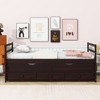 Whisen Twin Size Pine Wood Bed with Headboard, Footboard, Trundle and Three Storage Drawers - 2 of 4