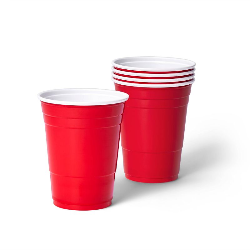 Disposable Red Plastic Cups - 18oz - up & up™, 3 of 5