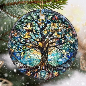 Stained Ceramic Tree of Life Ornament - Christmas Decorations and Holiday Present Ideas - 1 of 4