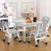 GustoWave Kids Table and 4 Chair Set,23" Height Adjustable Toddler Table and 4 Chairs with Non-Slip Desk Legs&Organizer Graffiti Desktop - 2 of 4