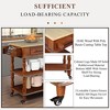 NicBex 56.69Inch Rolling Kitchen Island with 2 Drawers,2 Open Shelves and Spice Rack,Kitchen Cart with Solid Oak Wood Top - 4 of 4