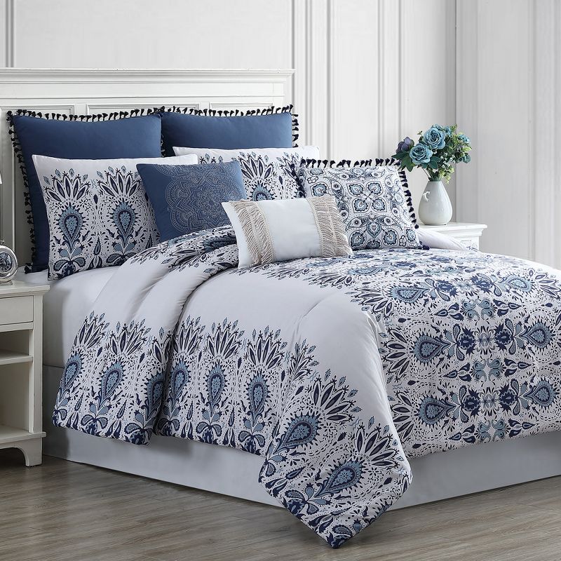 Modern Threads 8 Piece Pre-Washed & Printed Comforter Set, Aramis., 1 of 6