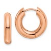 Chisel Stainless Steel Polished Rose IP-plated 5mm Hinged Hoop Earrings - 2 of 4