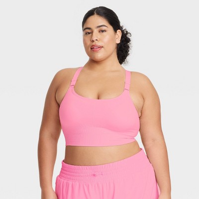 Women's Seamless Medium Support Cami Sports Bra - All In Motion™ Light Pink 2X